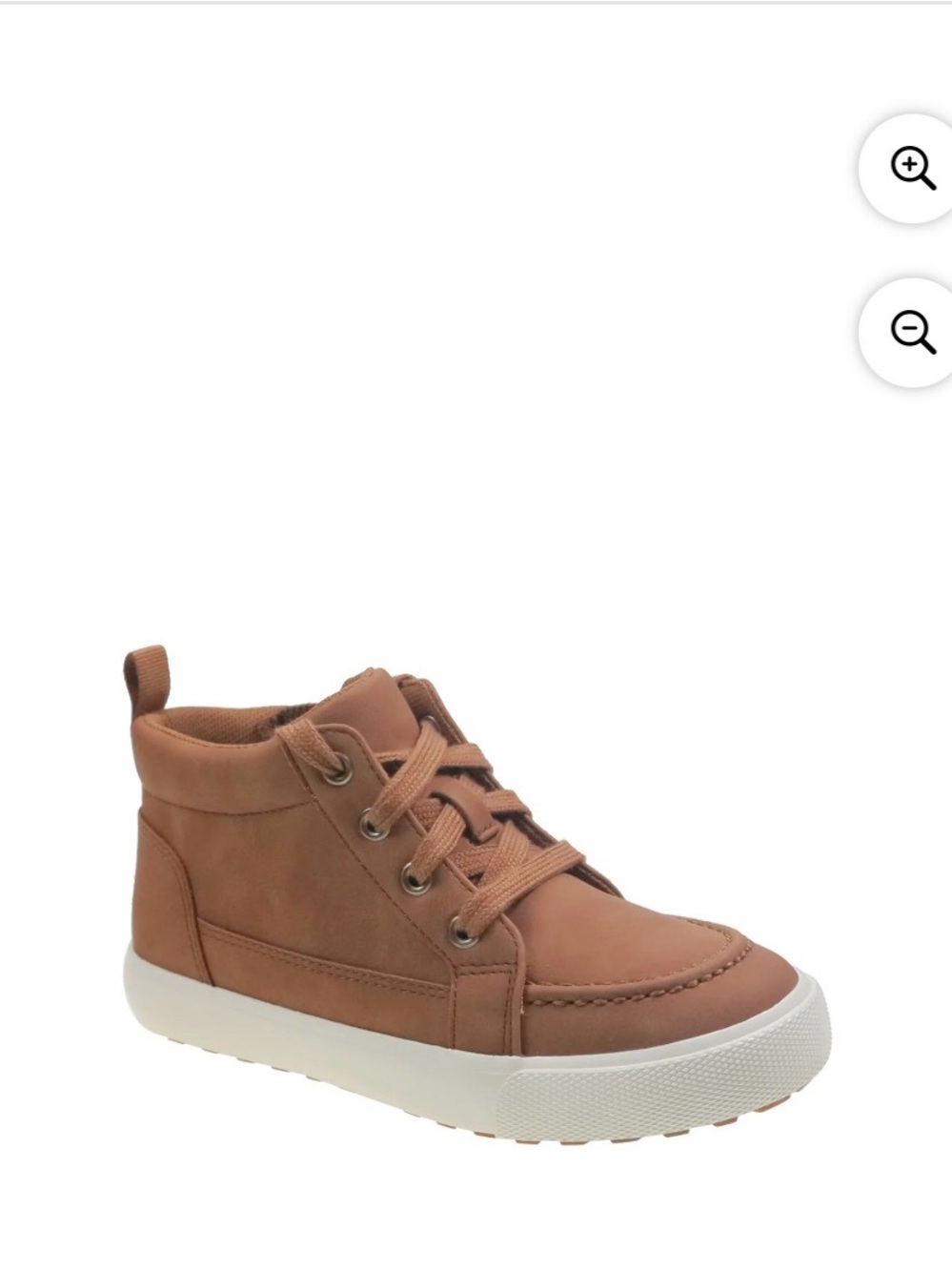 wonder nation Brown High-Top Kids Sneaker with White Sole